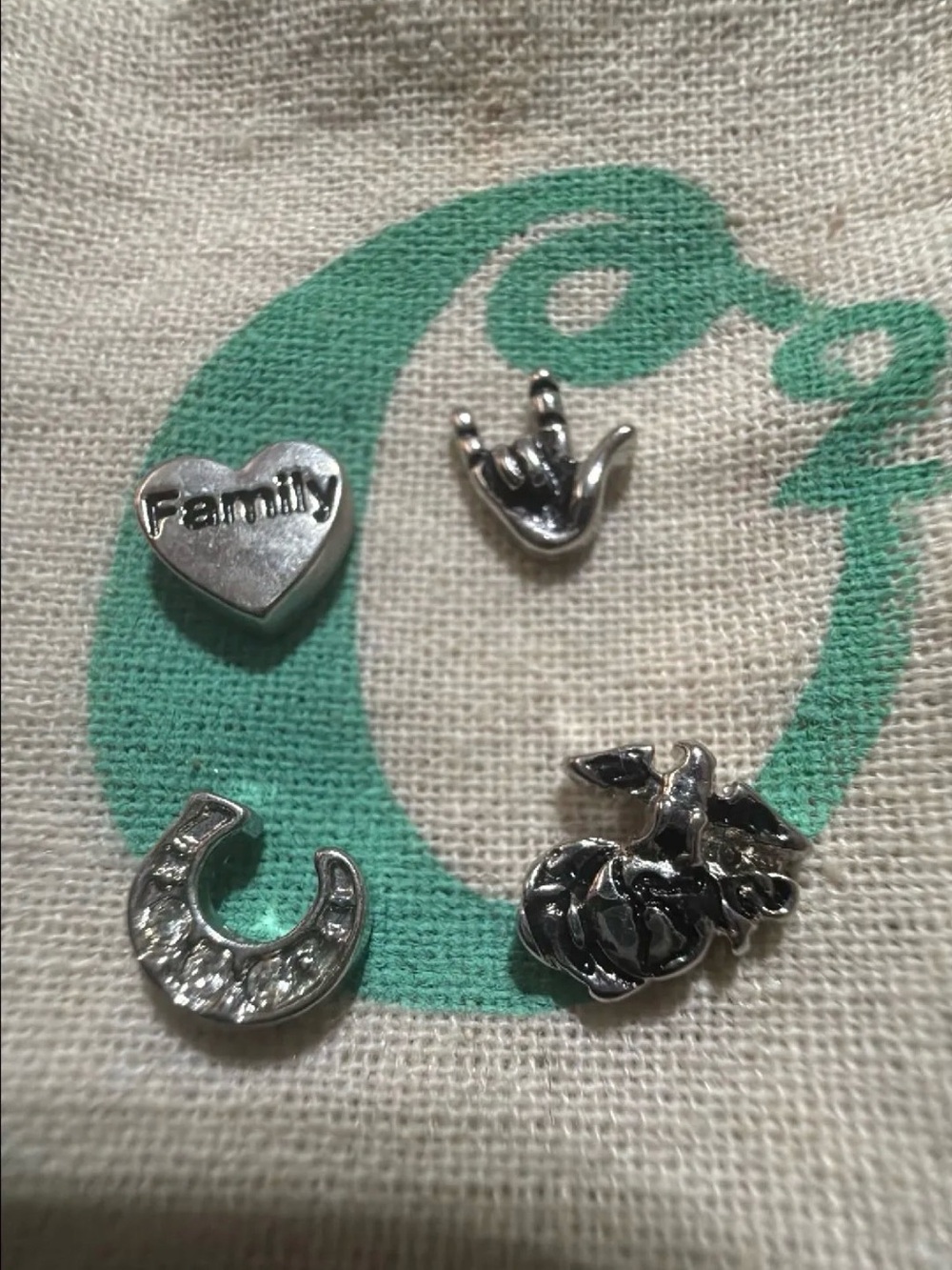 Origami Owl Silver Accent Charm Quartet